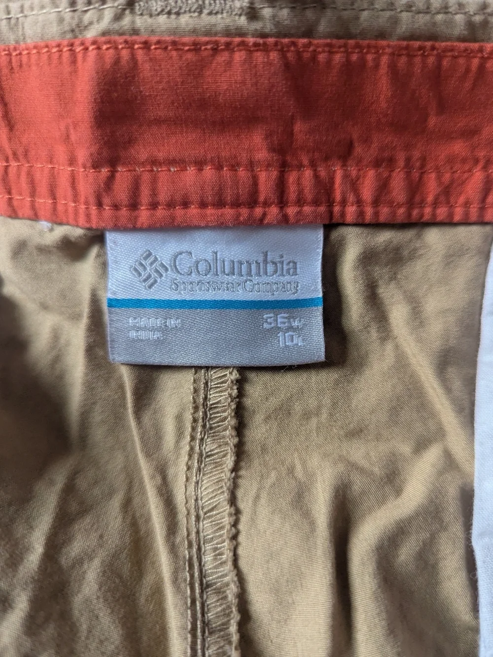 Columbia Cotton Classic Khaki Flat Front Chino Shorts 36